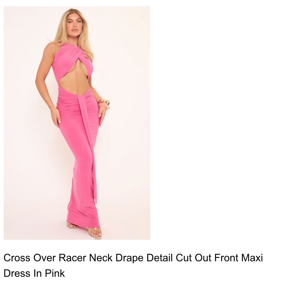 EGO Pink Cut Out Front Maxi Dress